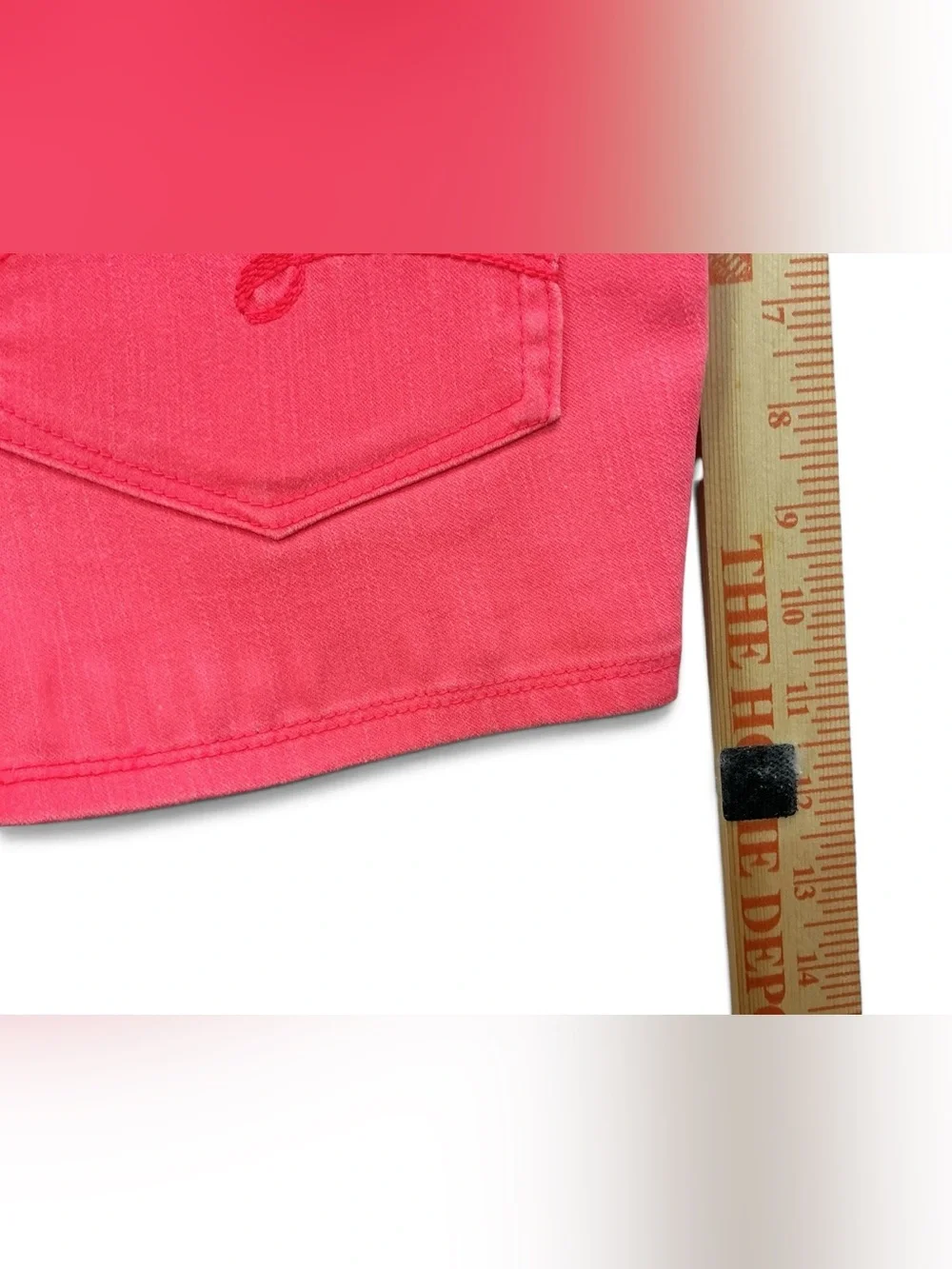 Justice Girls Pink Twill Denim Shorts Size 14.5 Plus Stretch Mid Rise NWT